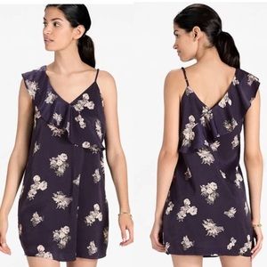 *NWT* Lucky Brand Asymmetrical Ruffle Sleeve, Satin Mini Dress
